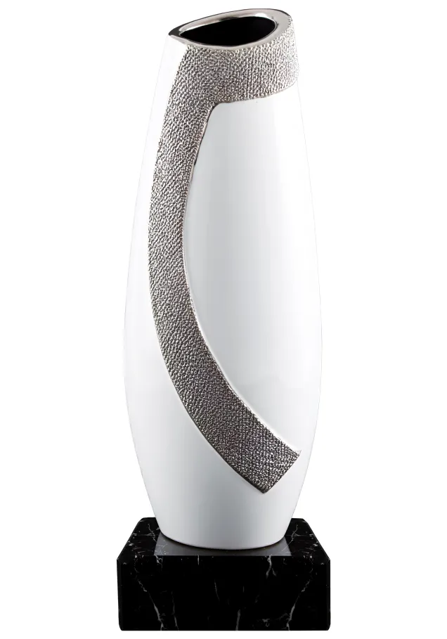 Vase geschnitzt Wellen