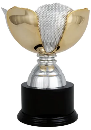 Glassalatschüssel Silber-Gold-Blume