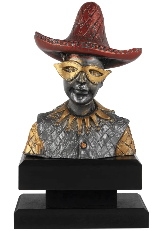 Trophäe für Fasching mit Harlekinfigur