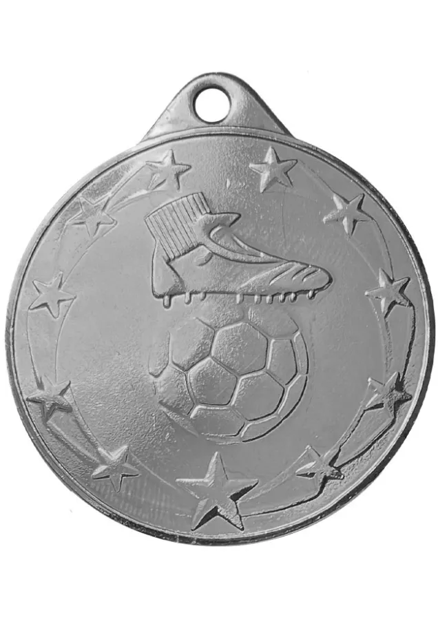 Fußballmedaille mit Ball im Hochrelief