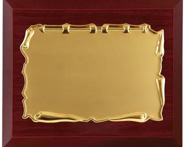 Geprägte pergamentförmige Tributplakette aus Metall