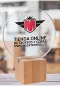 Trofeo circular base de madera Thumb
