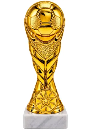 Fußballpokal-Trophäe aus goldenem Harz