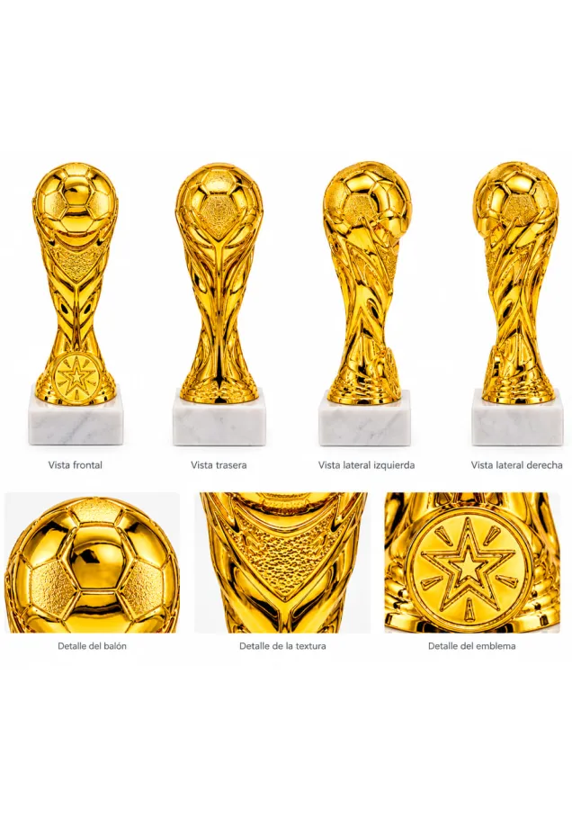 Fußballpokal-Trophäe aus goldenem Harz