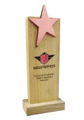 Trofeo de madera rectangular con estrella Thumb