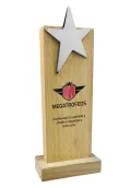 Trofeo de madera rectangular con estrella Thumb