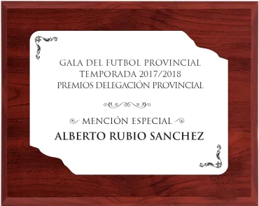 Gedenktafel aus Holz und Acryltafel