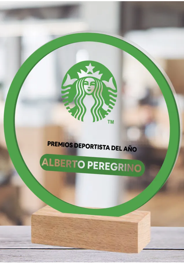 Firmentrophäe aus Methacrylat