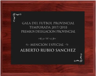 Gedenktafel aus Holz in Schwarz/Silber