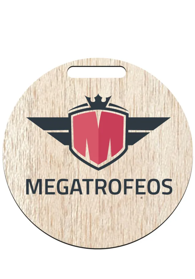 Holzmedaille für personalisiertes Band