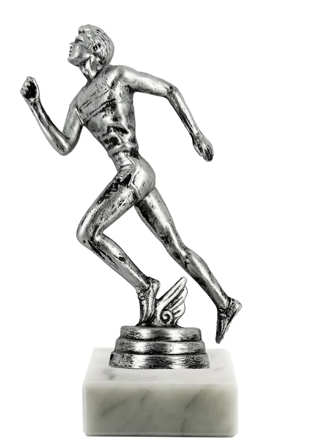Langlauf-Trophäe mit Silhouette aus Kunstharz