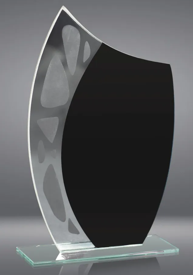 Kristalltrophäe mit schwarzem Teil