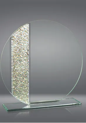 Kristalltrophäe mit Glitzerteil