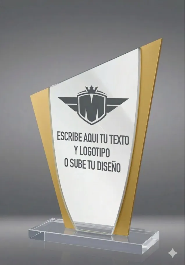 Blaue und silberne Acryl-Trophäe