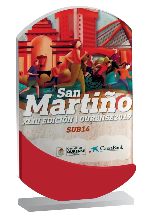 Ovale Trophäe aus Acryl