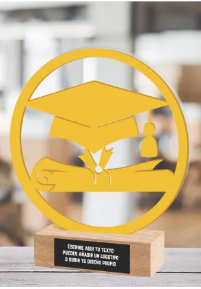 Bachelor-Trophäe aus Methacrylat und Holz