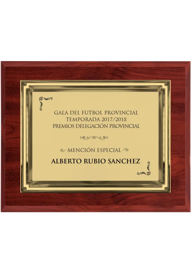 Große goldene Gedenktafel mit gerader Kante