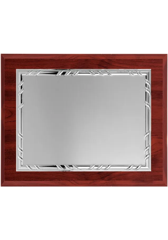 Große silberne Gedenktafel mit Rand