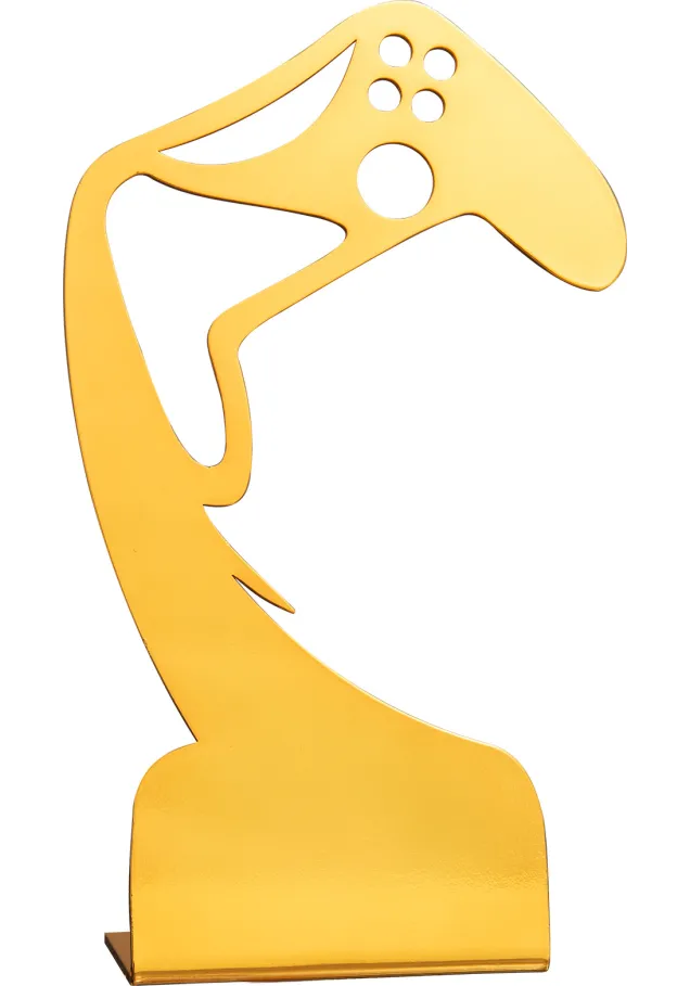 Videospiel-Trophäe aus goldenem Methacrylat