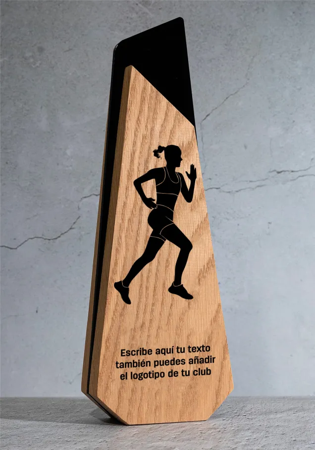 Leichtathletiktrophäe aus Holz für Frauen