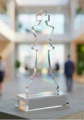 Schachtrophäe aus transparentem Acryl
