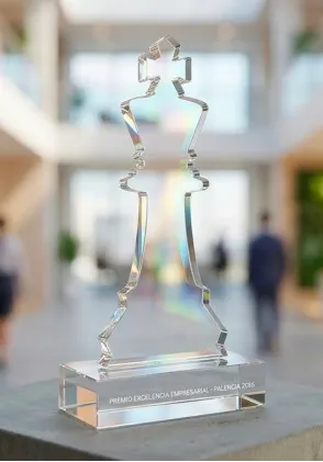 Schachtrophäe aus transparentem Acryl