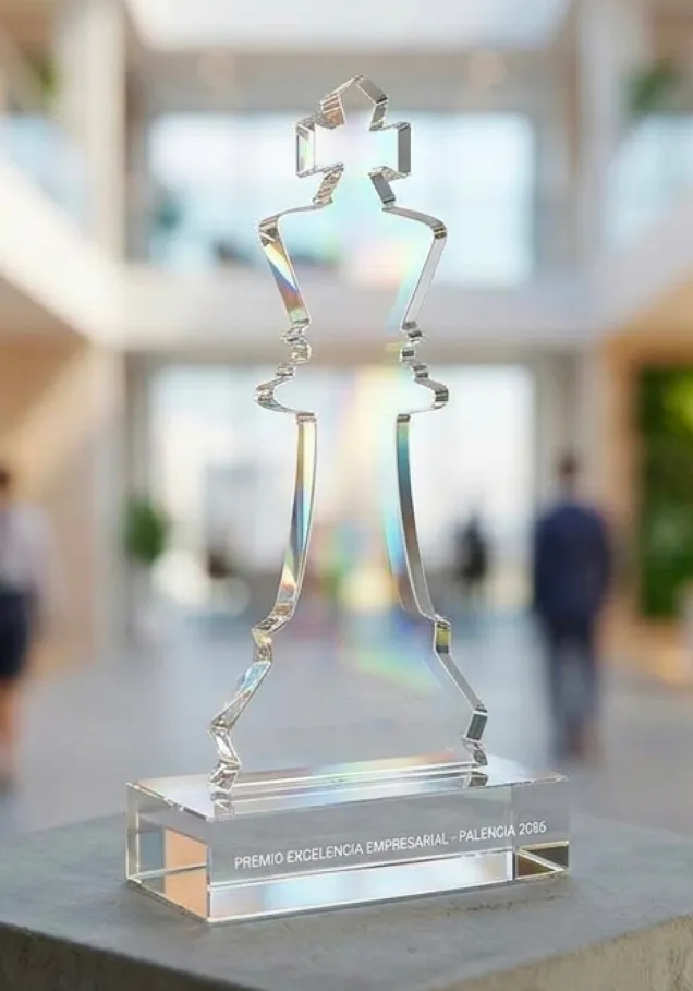 Schachtrophäe aus transparentem Acryl