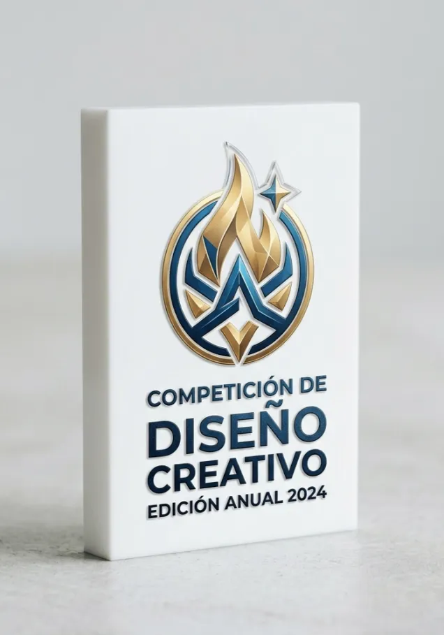 Weiße Methacrylat-Trophäe, 2 cm