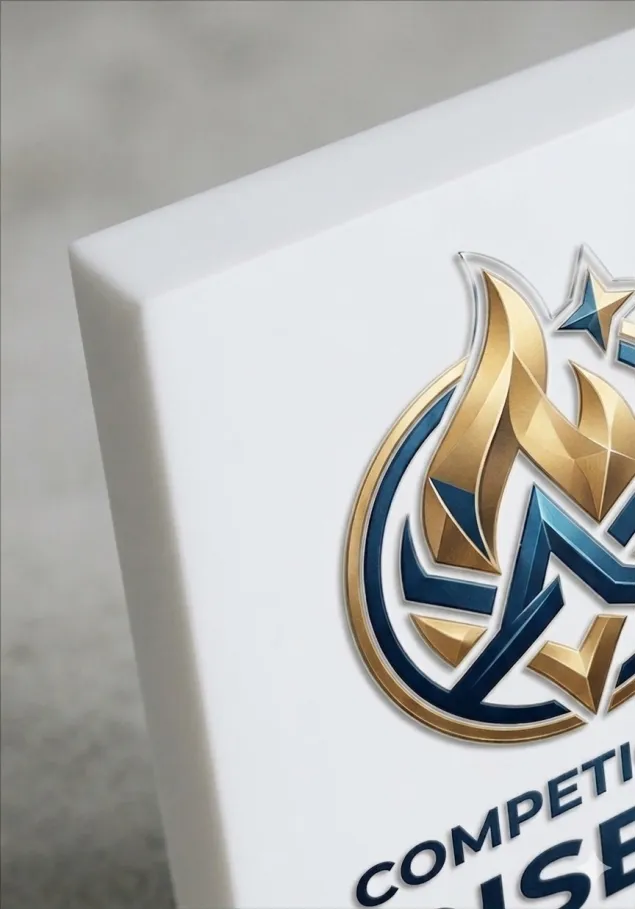 Weiße Methacrylat-Trophäe, 2 cm