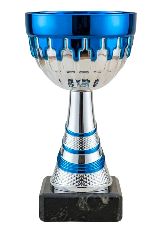 Metallicblauer Pokal – Sporttrophäe für Meisterschaften und Turniere