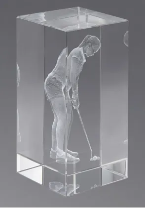 3D-Kristall-Trophäe Weiblicher Golfspieler