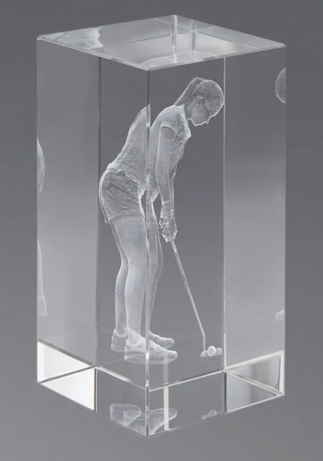 3D-Kristall-Trophäe Weiblicher Golfspieler