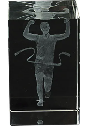 Männlich Kreuz 3D-Kristall-Trophäe