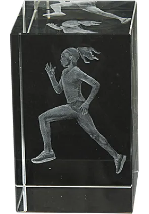 Weibliche Kreuz 3D-Kristall-Trophäe