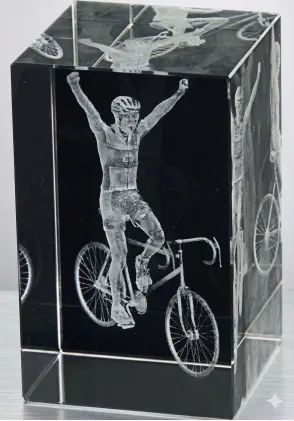 3D-Kristall-Trophäe Radfahren