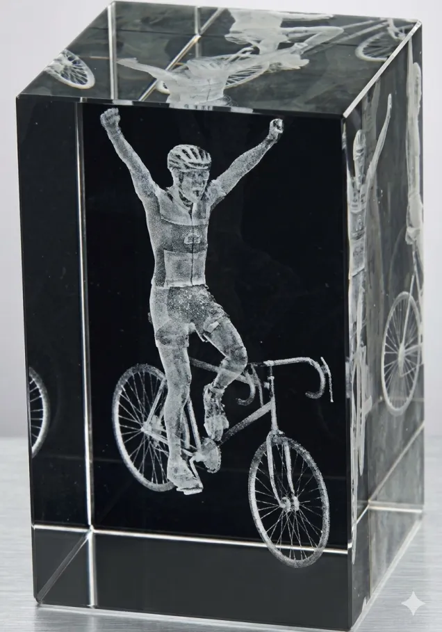 3D-Kristall-Trophäe Radfahren