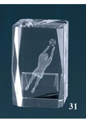 3D-Kristall-Trophäe Torwart