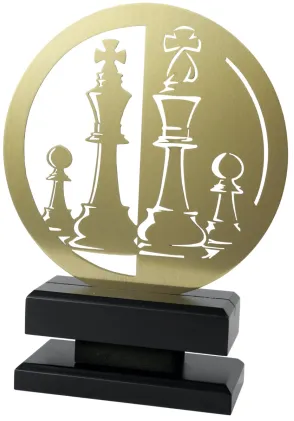 Metall, Silber, Silhouette Schach-Trophy
