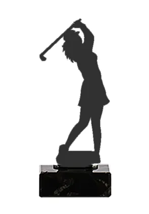 Eine Trophäe aus Metall Golfer