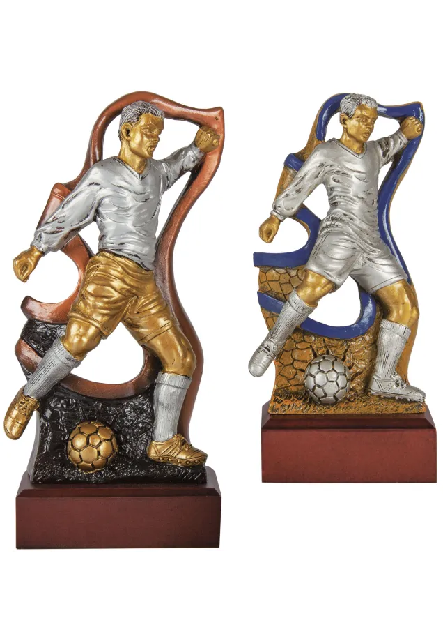 Fußball-Trophäen in Gold und Silber