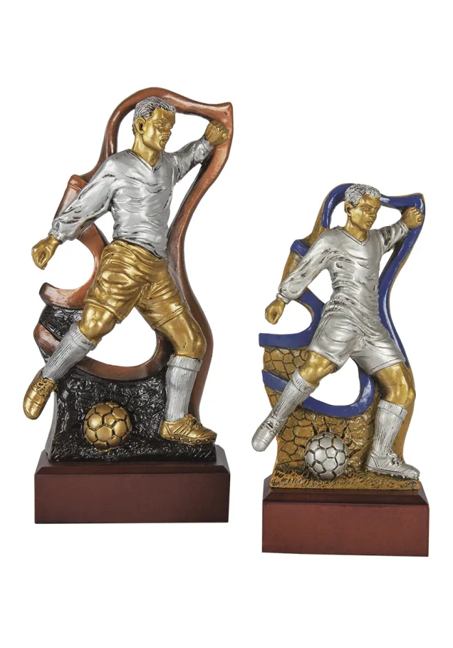 Fußball-Trophäen in Gold und Silber