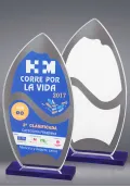 Trofeo Cristal en color con forma de lágrima Thumb