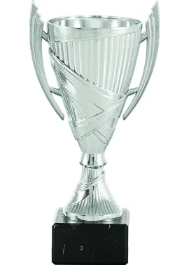 Trophäe Tasse Kegel Farbe Silber Griffe