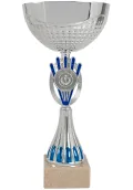 Trofeo copa abstracta plata-azul portadiscos Thumb