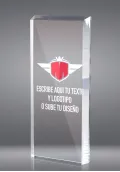 Trofeo de cristal prisma rectangular biselado Thumb