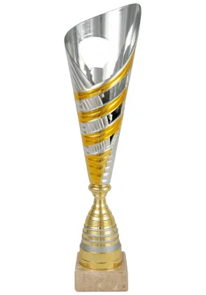 Silber-oranger Schrank der Trophäenschale abstrakt