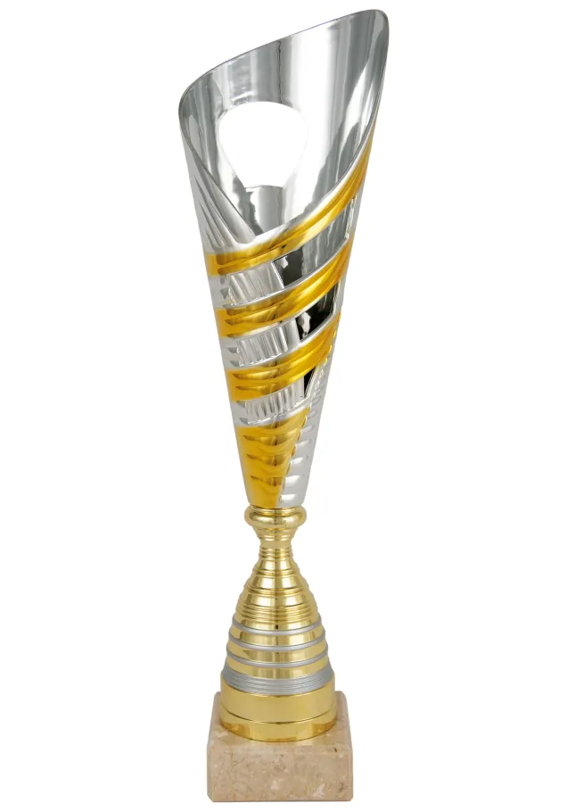 Silber-oranger Schrank der Trophäenschale abstrakt