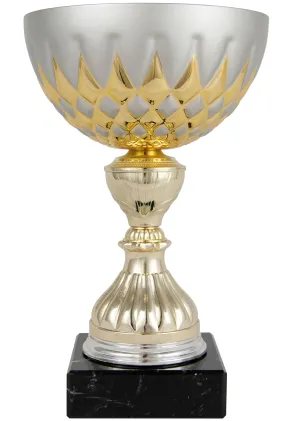 Zweifarbige Kugelschale Gold/Silber