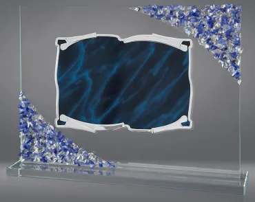 Tribute-Plakette mit blauen Details