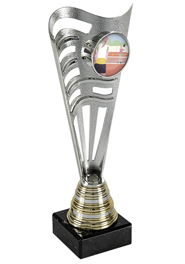 Trophäe geformte blaue Fackel